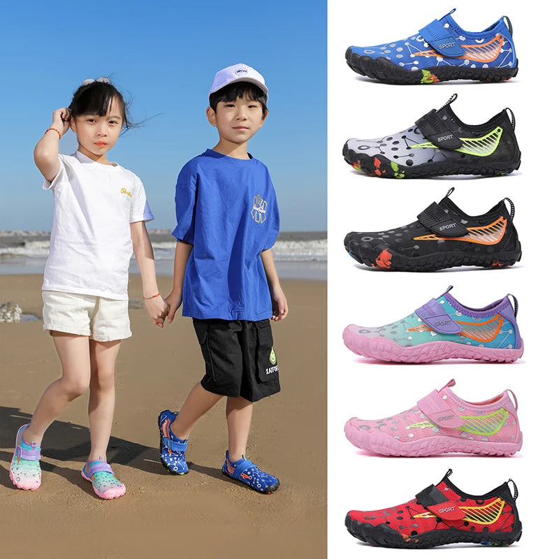 Hot Quick Drying Water Sports Shoes Kids Summer Aqua Shoes Parent Child Vacation Beach Swim Student Indoor Fitness Shoe 25-38#
