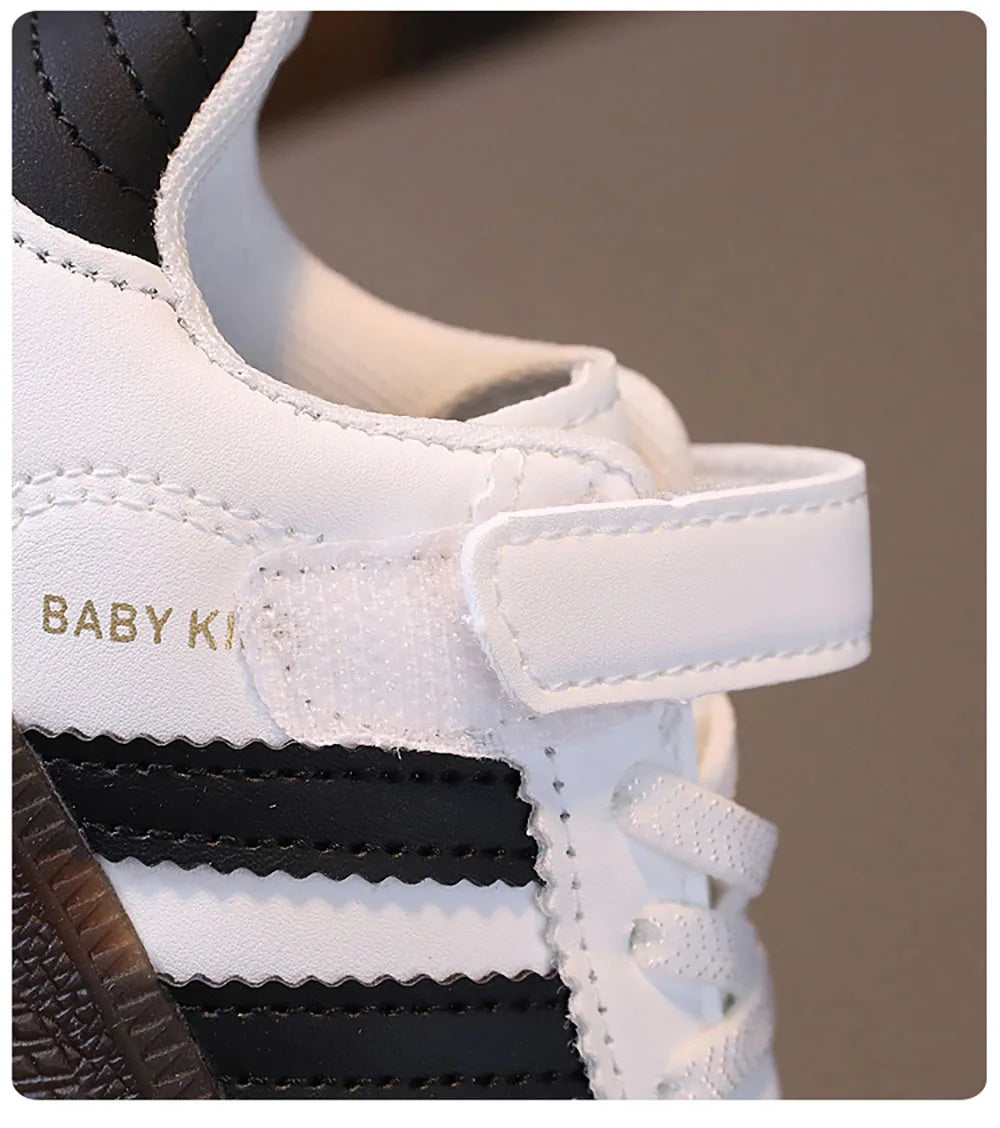 PU Leather Sport Shoes For Children Soft-soled Waterproof Girl's Sneakers Ergonomics Anti-slippery Toddler Shoes For Kids