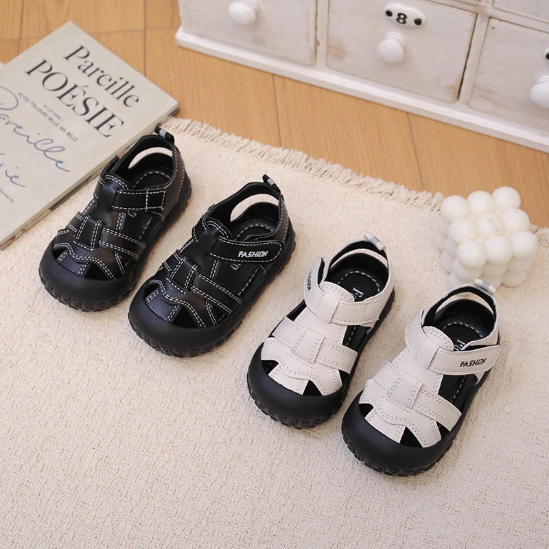 Toddler Kids Walking Shoes Toes Capped Anti-kicked Boys Girls Sports Sandals Non-slip 2026 Summer New Baby Sandals Soft Sole